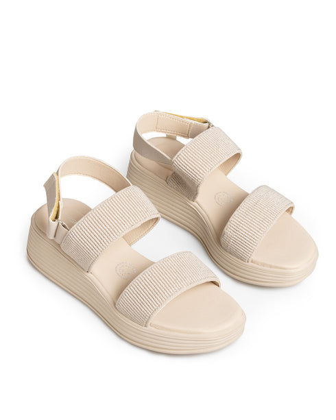 Sandalia Confort Beige Tiras 12912